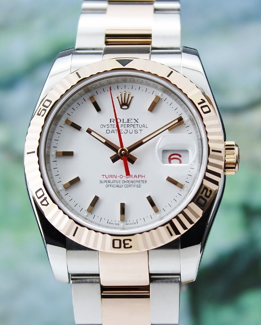 (image for) A ROLEX 18K ROSE GOLD OYSTER PERPETUAL DATEJUST TURN-O-GRAPH / 116261